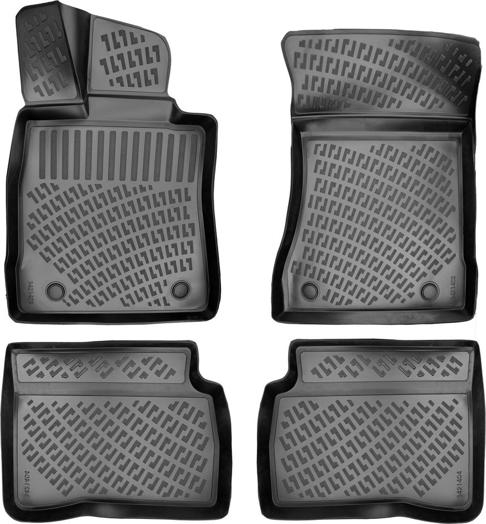 Rizline Gummimatten kompatibel mit Mercedes S-Klasse W 220 1998 - 2005 Kurz Autofußmatten Auto Allwetter