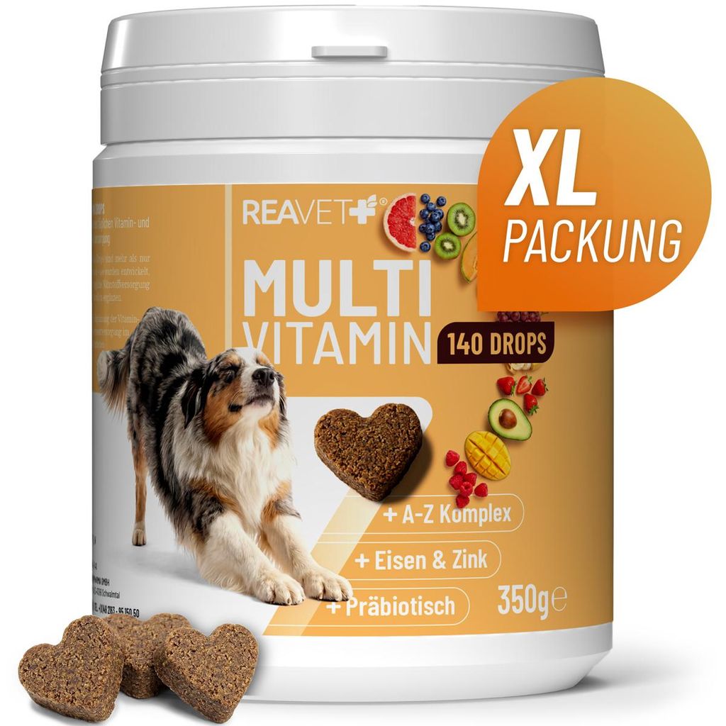 REAVET Multivitamin Drops für Hunde 350g (140 Stück) – mit Produktbild 