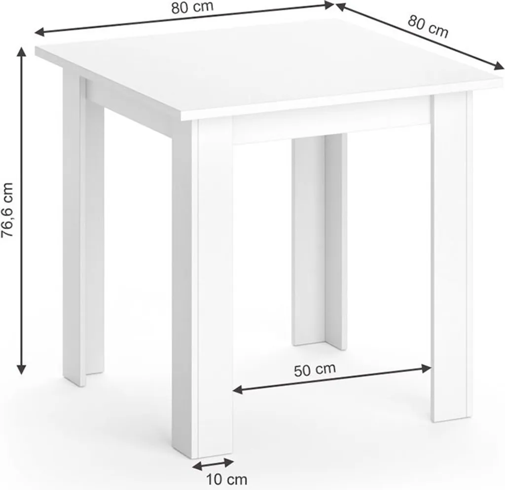 Table VICCO Karlos 80x80 cm : la solution pour petits appartements - 2