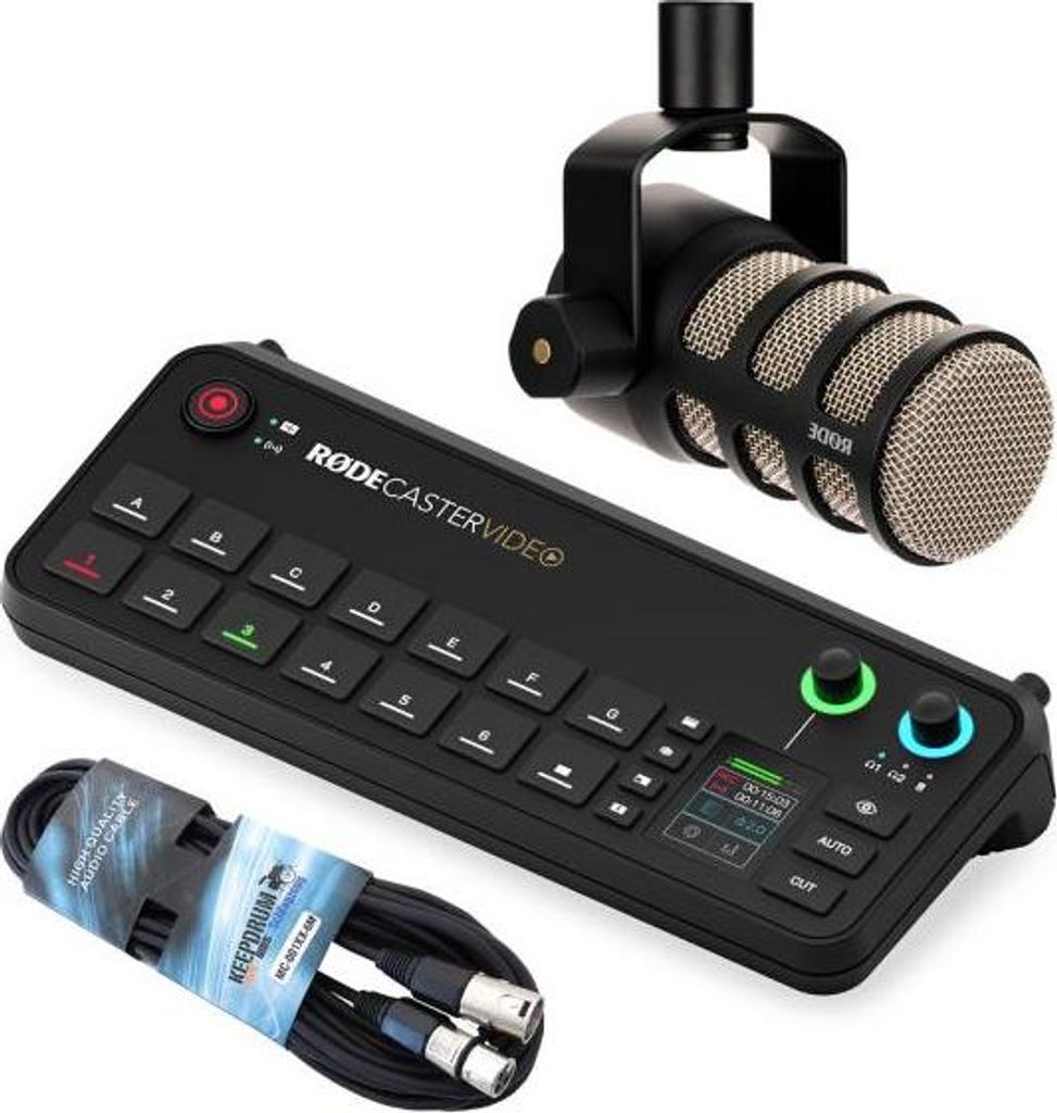Rode Rodecaster Video Produktions-Konsole mit Podmic und Kabel