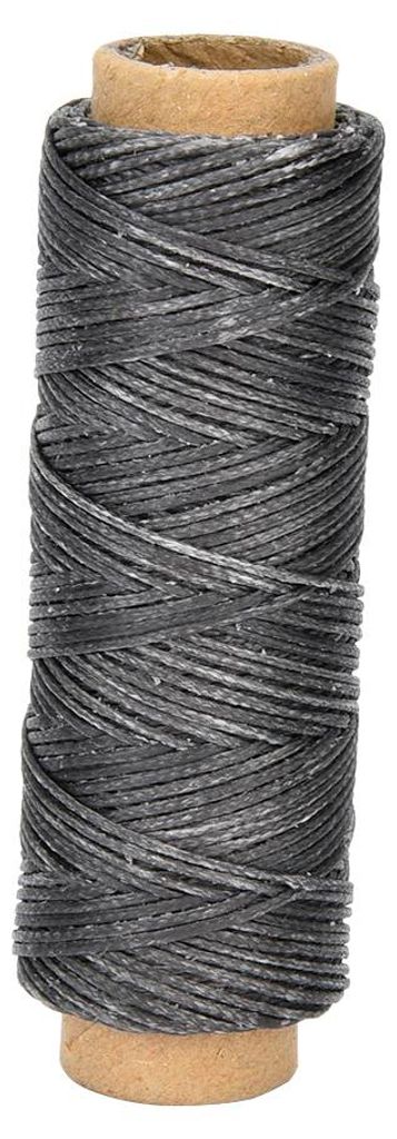 50 Meter/Rolle 150D/16 Nähgarn für Lederhandwerk, Handnähen, gewachst (Dunkelgrau)