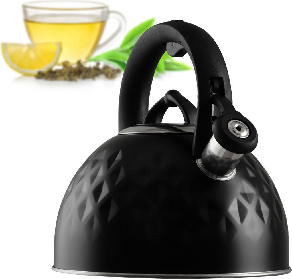 KADAX Stahlkessel 2,5l, Induktion, Gaspfeife mit Griff, traditionell