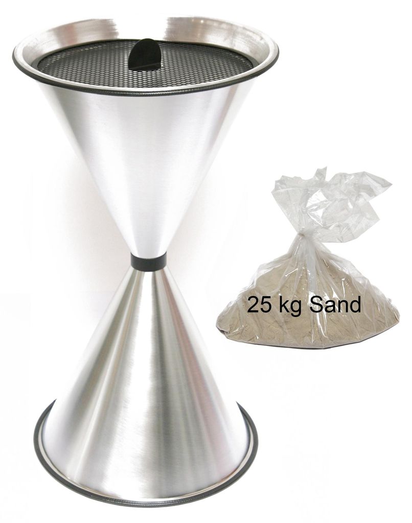 Stand Aschenbecher Diabolo 71x40cm Aluminium inkl. 25kg Quarzsand SZAGATO Aschenbecher groß Standaschenbecher außen Aschenbecher stehend draußen