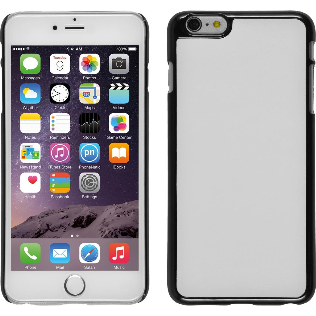 PhoneNatic Case kompatibel mit Apple iPhone 6 Plus / 6s Plus - Hülle weiß Lederoptik Hard-case + 2 Schutzfolien