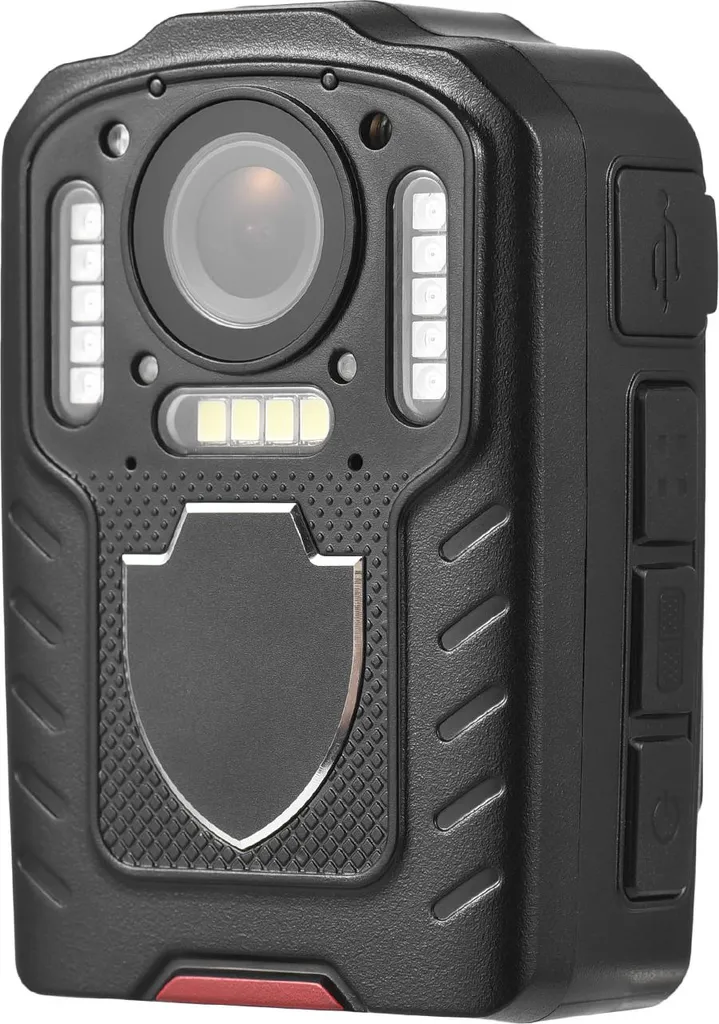 Caméra de corps 1080P avec écran LCD et mémoire 64 Go intégrée noire