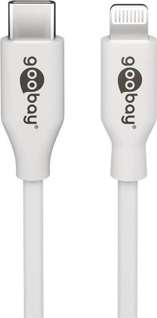 Goobay 39425 Lightning - USB-C Lade- und Synchronisationskabel, 1 m, Weiß - MFi-Kabel für Apple iPhone/iPad Weiß