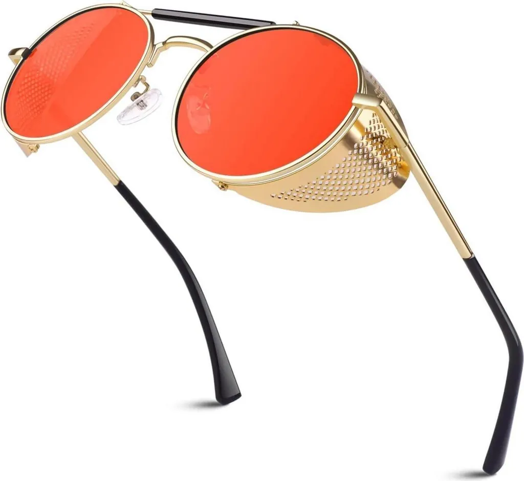 Lunettes de soleil polarisées Steampunk anti-éblouissement en métal