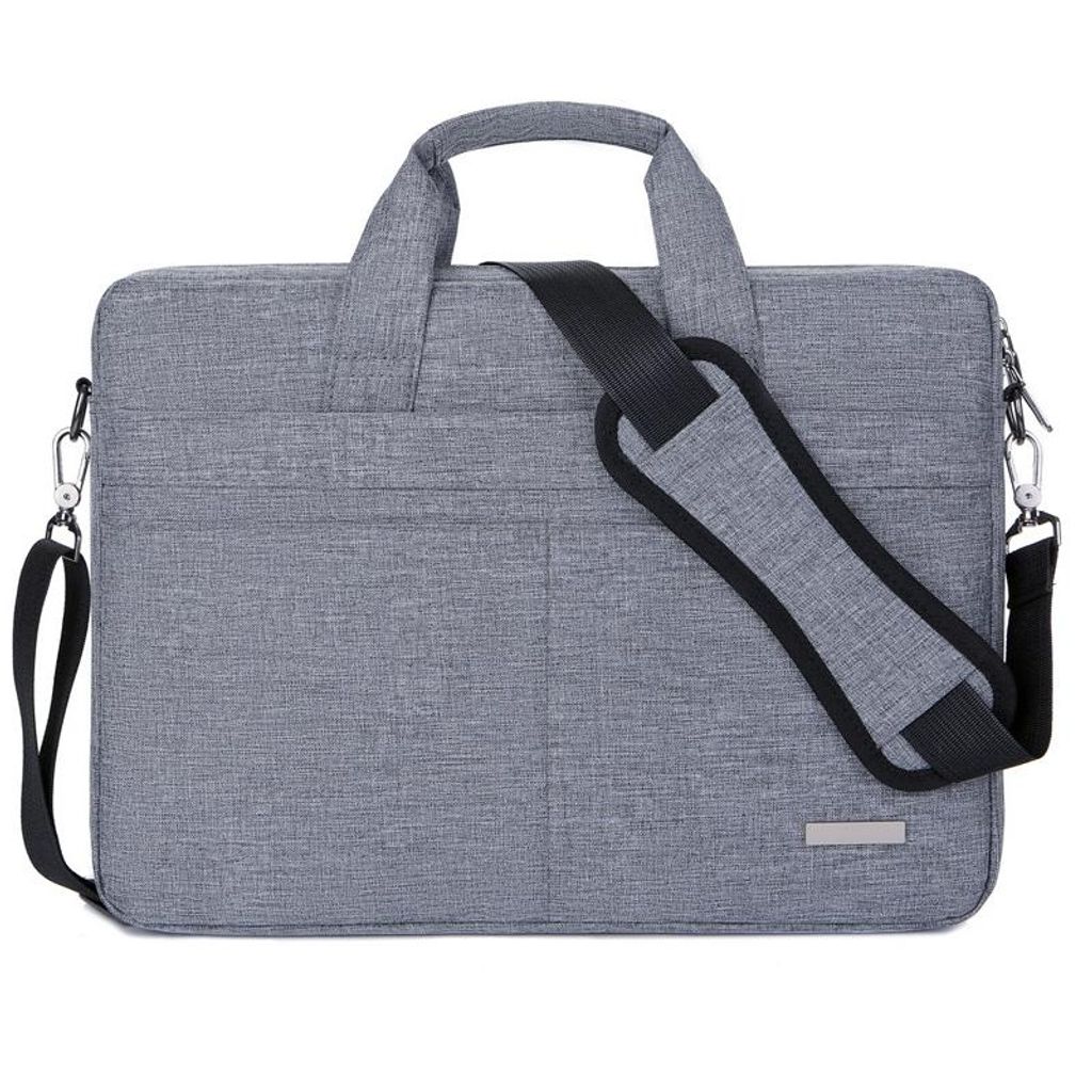 Student Laptop Tasche, Wasserdicht Oxford Stoff, Leicht Notebook Hülle, Stilvoll Groß Kapazität, 14-15 Zoll, Dunkelgrau