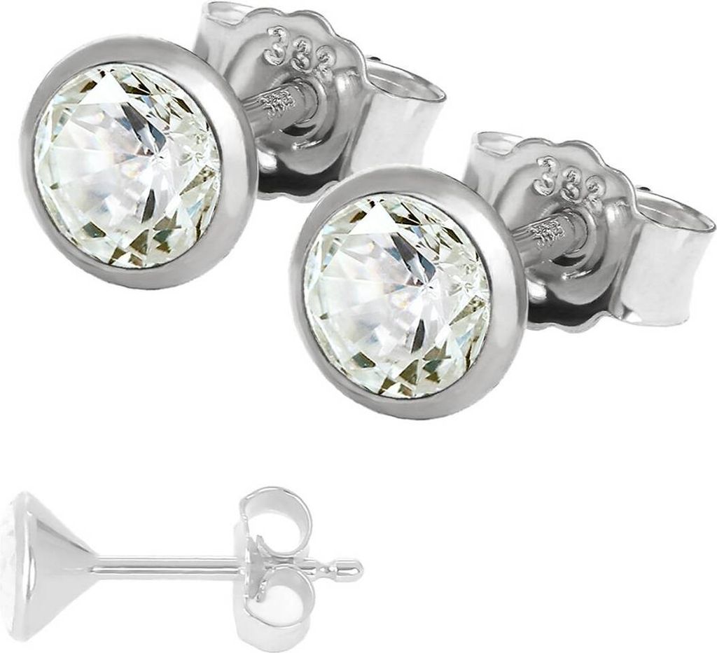 Paar Ohrstecker 5,0mm Weißgold 333 8 Karat Gold Ohrringe Produktbild 