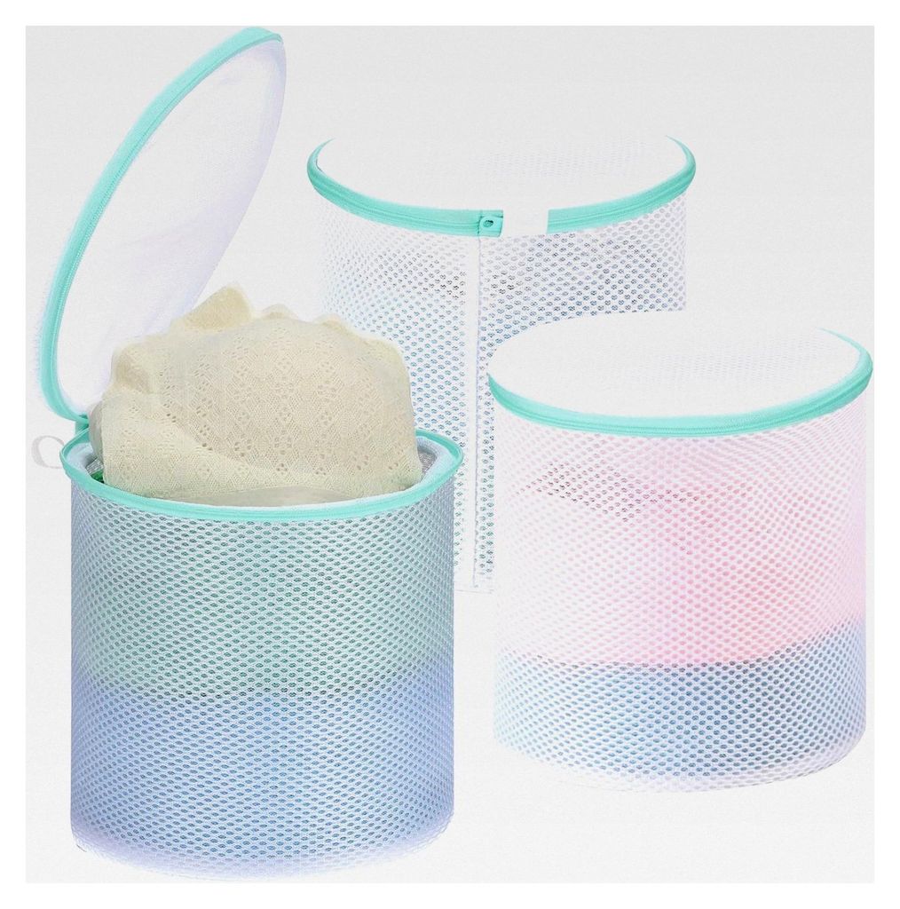 3 Stück BH Wäschenetze für Waschmaschine 18cmx20cm, Wäschesack mit Verstecktem Reißverschluss, Wiederverwendbare Wäschenetze für BHs, Unterw...