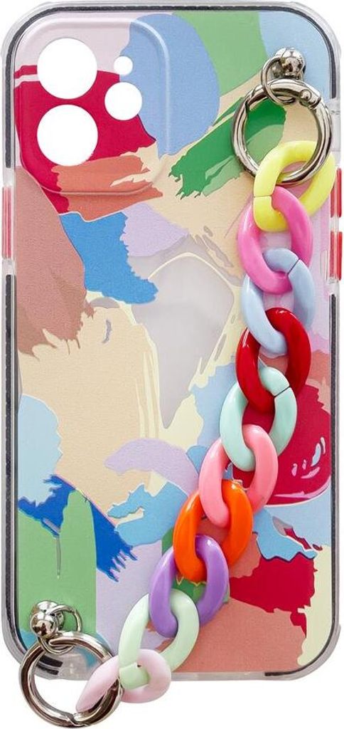starfix Color Chain Gel Silikon-Hülle mit Kettenanhänger für iPhone SE 2022 / SE 2020 / 8 / 7 Mehrfarbig (4)