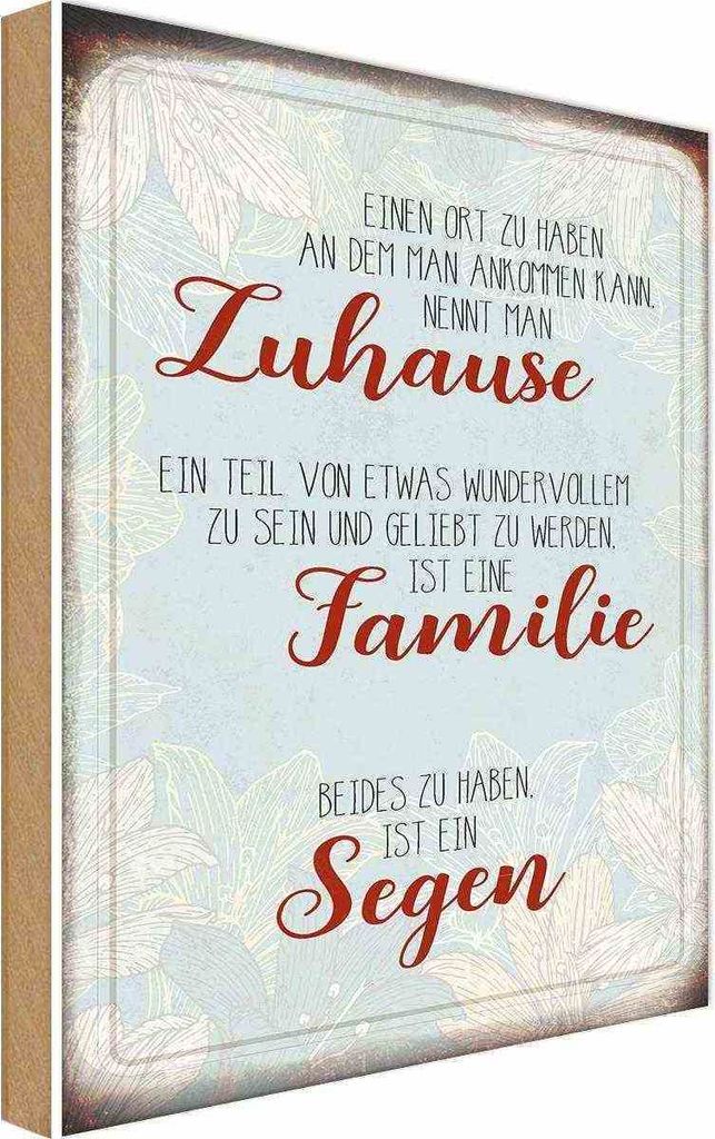 vianmo Holzschild 18x12 cm Zuhause Familie Segen Spruch Zitat