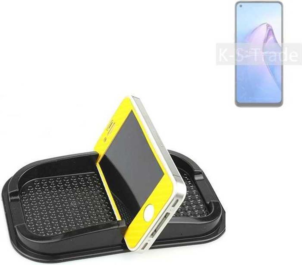 K-S-Trade Auto Anti Rutsch Matte Smartphone-Halter kompatibel mit Oppo Reno8 Global Haft Pad Armaturenbrett Handy-Halterung Silikon