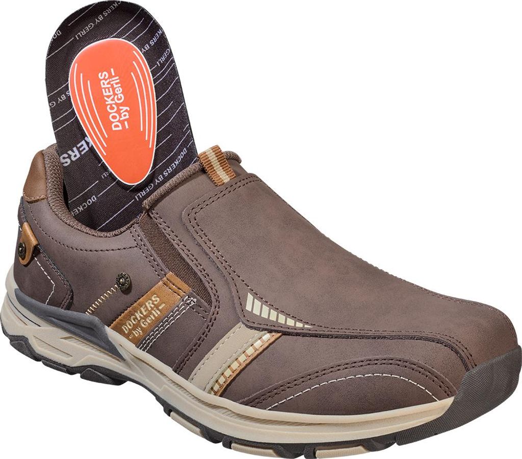 Dockers by Gerli Herren Leder-Slipper, mit seitlichen Dehnzonen für den besten Sitz