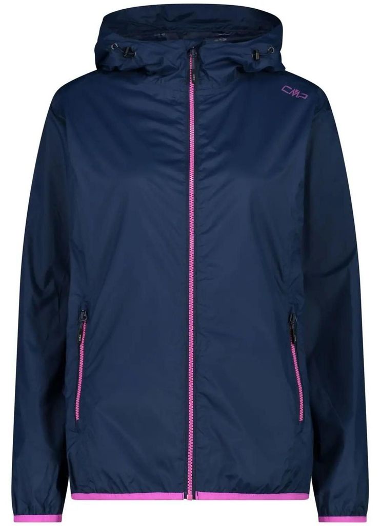 CMP damesregenjas, model RAIN FIX HOOD, kleur blauw, maat Productafbeelding 