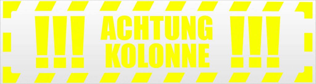 Kiwistar Achtung Kolonne gestreift Magnetschild Schild magnetisch - 45cm Neongelb - Magnetfolie für Auto PKW Kfz
