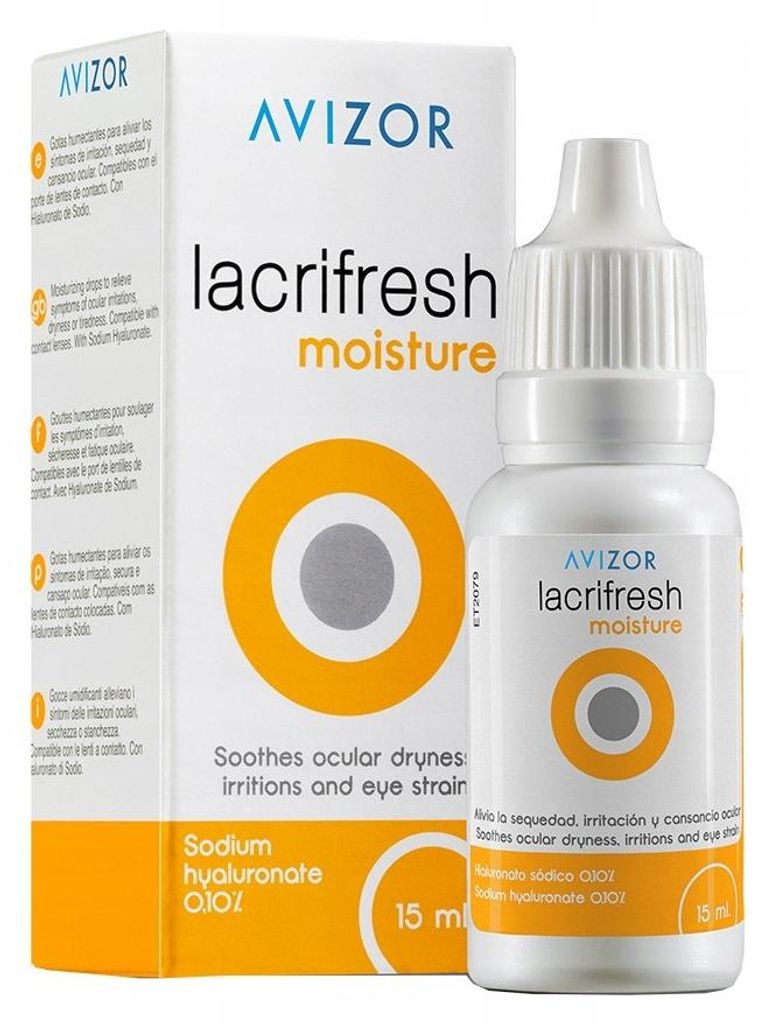 Krople nawilżające do oczu Avizor Lacrifresh Moisture 15ml hialuronian sodu
