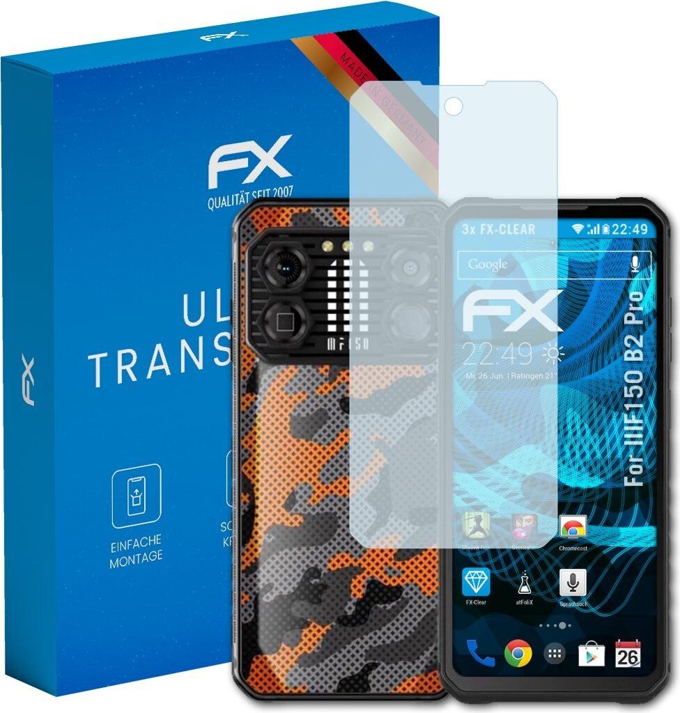atFoliX FX-Clear 3x Schutzfolie kompatibel mit IIIF150 B2 Pro Displayschutzfolie