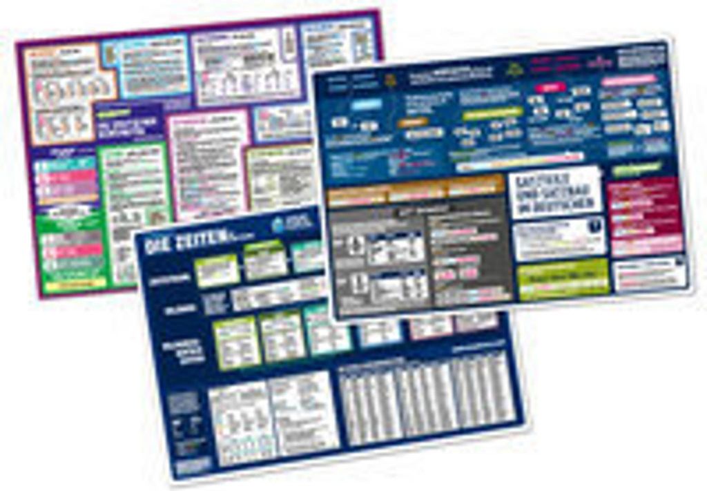 mindmemo Lernposter 3er Set - Deutsche ZEITEN + WORTARTEN + Produktbild 