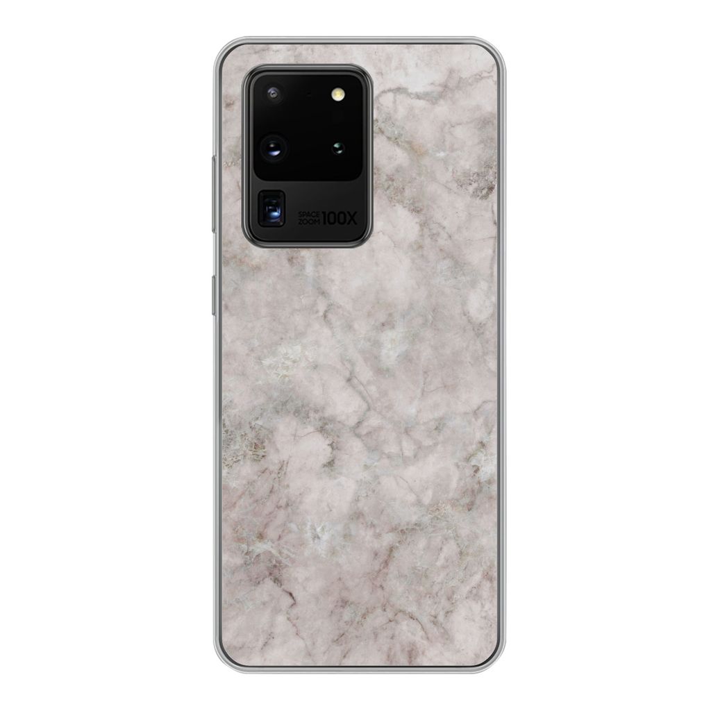 MuchoWow Handyhülle Schutzhülle Hülle für Samsung Galaxy S20 Ultra Marmor - Muster - Chic Silikon Softcase Handy Hülle - Karteninhaber