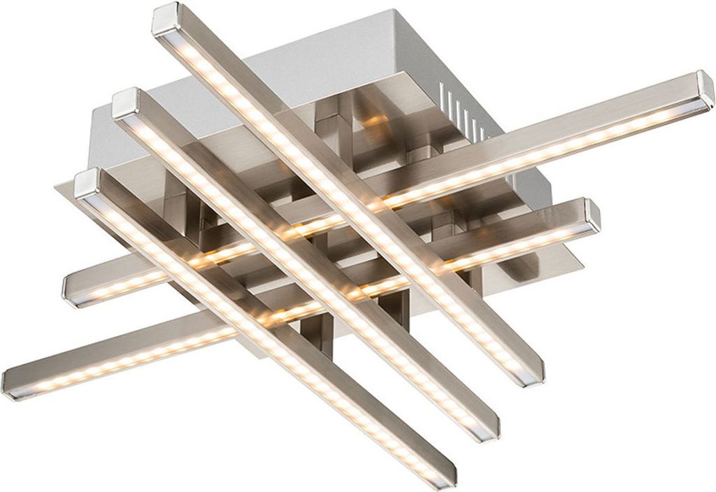 LED Deckenleuchte, nickel-matt, dimmbar, L 40 cm