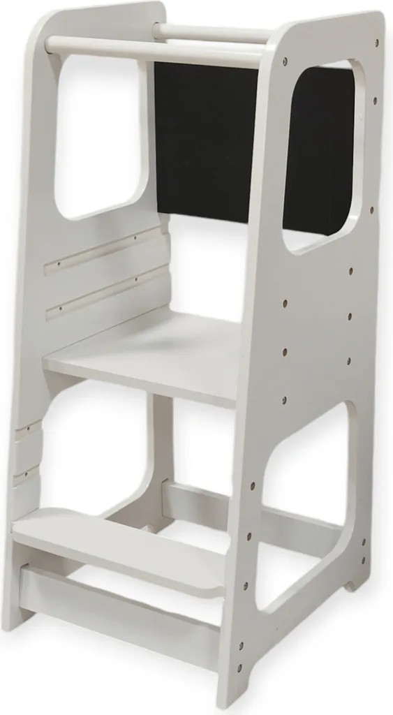 Tour Montessori GINGER HOME : Fini les Chutes ! Hauteur Réglable Blanc