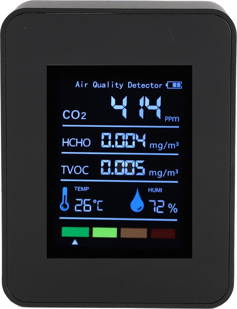 Přenosný detektor kvality vzduchu CO2 TVOC HCHO vlhkost Obrázek produktu 