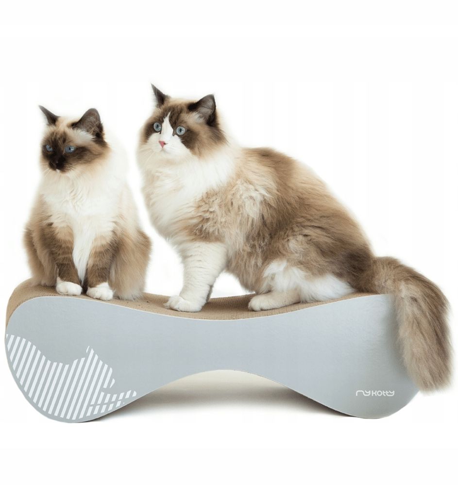 myKotty Stabile Kratzbank VIGO 71x21x25 cm Robustes Kratzmöbel für anspruchsvolle Katzen – Grau
