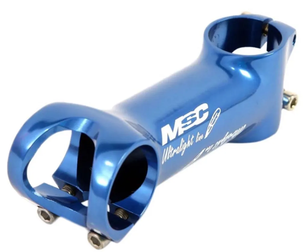 Potence de Vélo MSC Ultralight 80mm en Titane et Aluminium Bleue