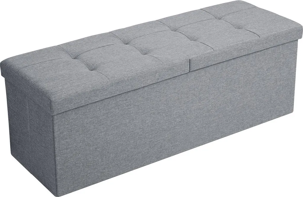 Banc avec couvercle rabattable 110 cm gris clair - Modèle LUNA-S110