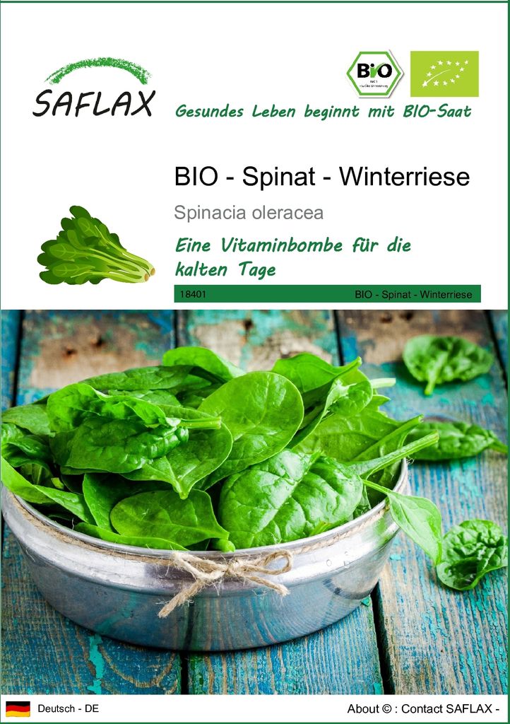 SAFLAX - BIO - Spinat - Winterriese - Spinacia oleracea - Produktbild 