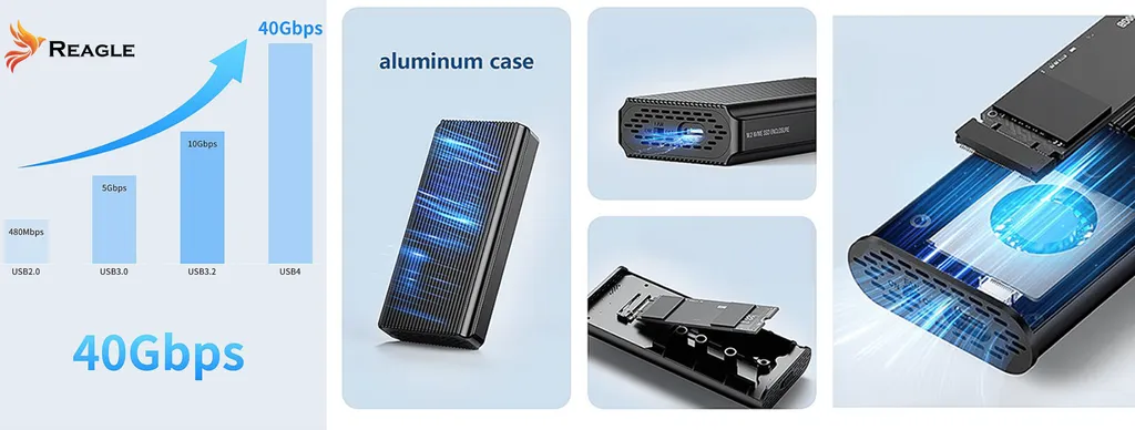 Boîtier SSD M.2 NVME 40Gbps : Solution Thunderbolt 4 pour Stockage Lent - 5