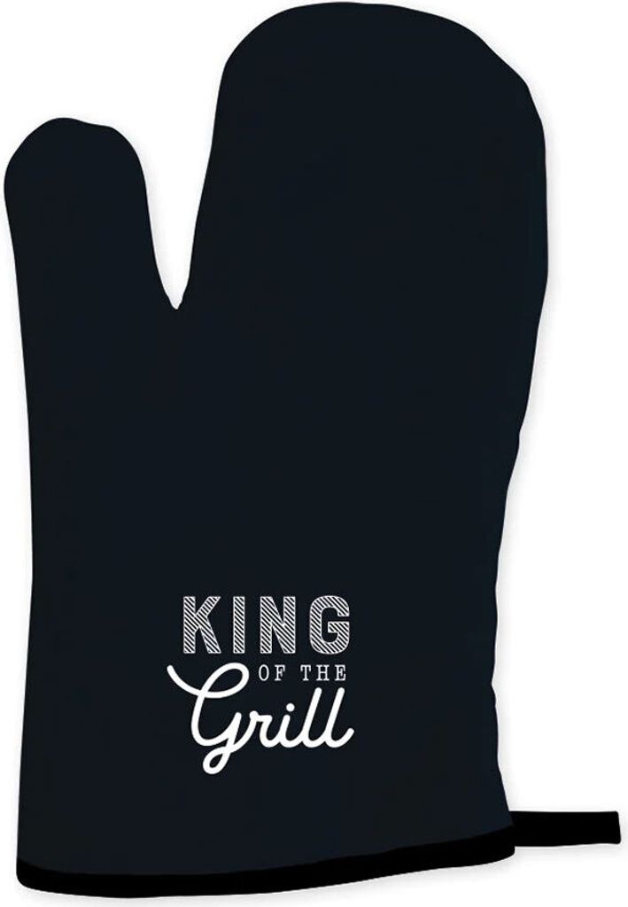 LS-LebenStil Ofenhandschuh BBQ "King of the Grill" hitzebeständig 28,5x16cm Kochhandschuh