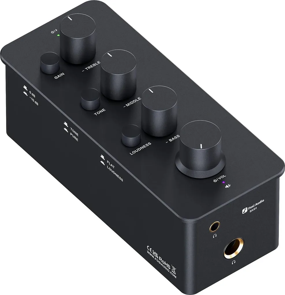 Ampli pour Casque Puissant 2400mW - Entrée USB-C SNR 108dB Compact Noir