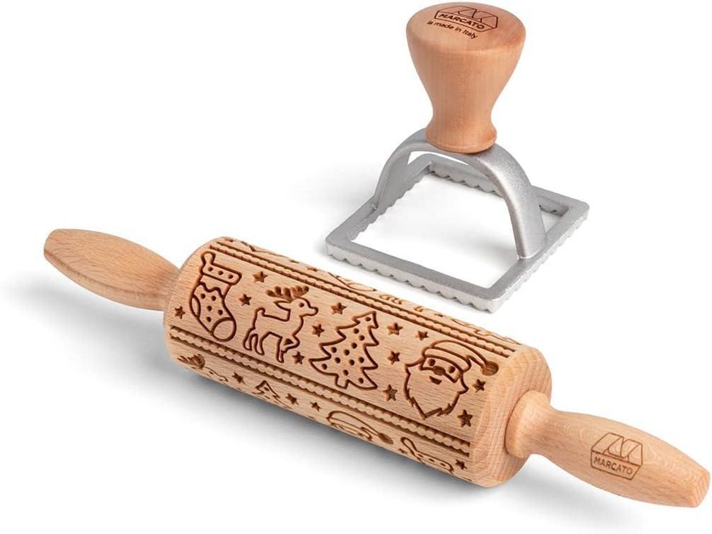 Marcato Weihnachten Cookies - rot, Nudelholz für Kekse