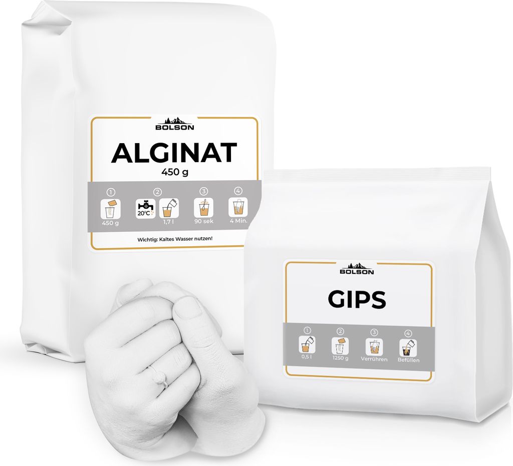 Handabdruck Nachfüllset mit Alginat & Modellgips Produktbild 