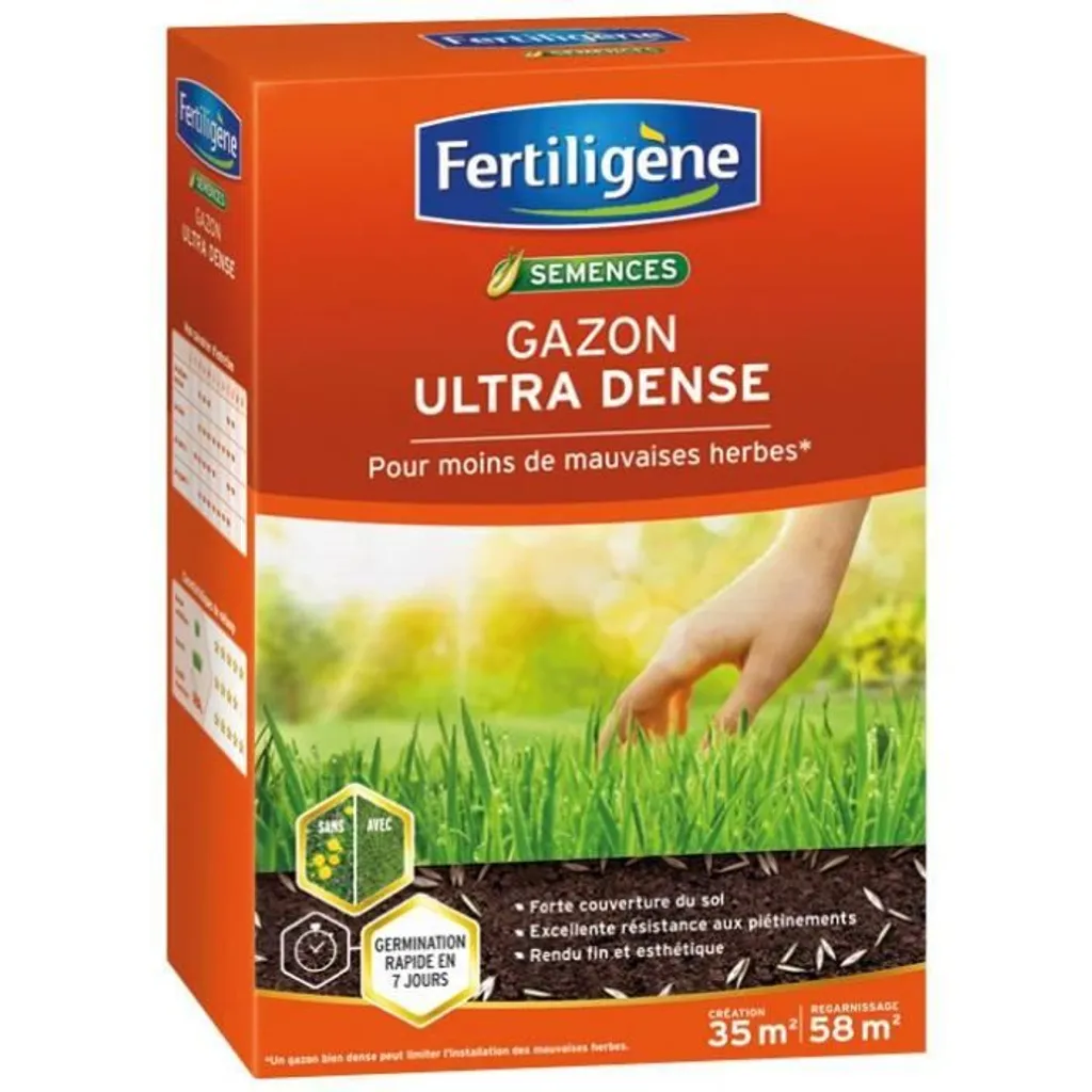 Refaire son gazon rapidement : Semences Ultra Dense Fertiligene 35m² 875g
