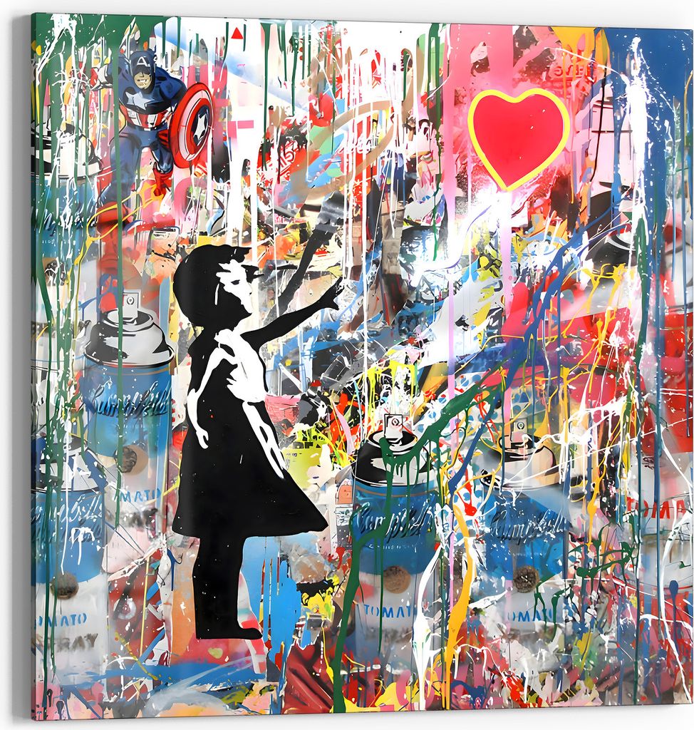 DEQORI Glasbild Acryl 50x50 cm 'Kreativer Farbsprung' Wandbild Bild modern Deko