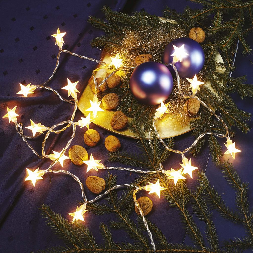 LED Lichterkette Deko Beleuchtung Sterne Motiv 20 LED Produktbild 
