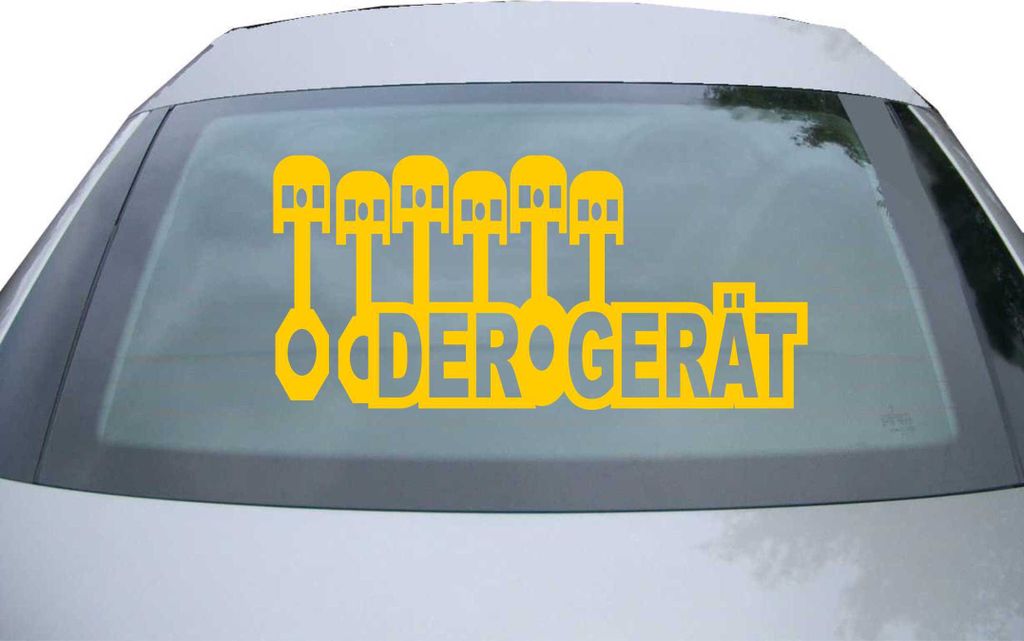 Indigos UG - Aufkleber Heckscheibe & Motorklappe DE6138 - gold - 600x285 mm - der gerät - Auto Scheiben Fenster Heckklappe Tuning Racing JDM - Die...