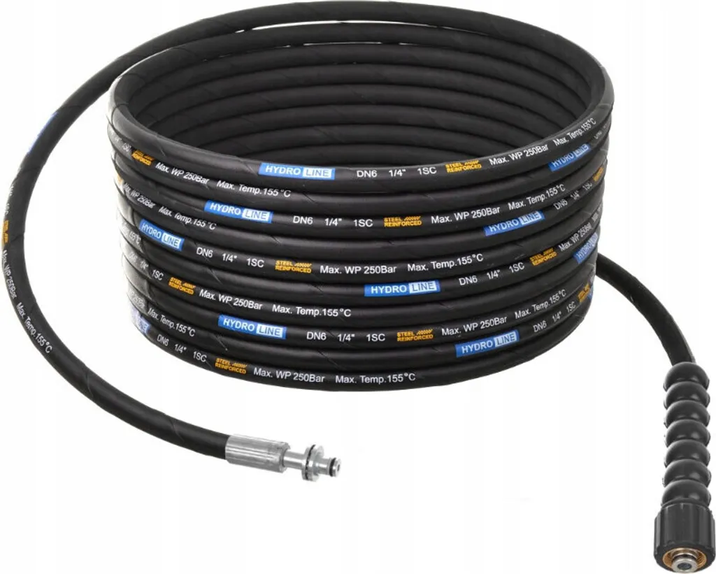 Tubo flessibile per alta pressione DN6 1SC M22 - 11 mm a innesto (15 m) per Karcher HD e HDS