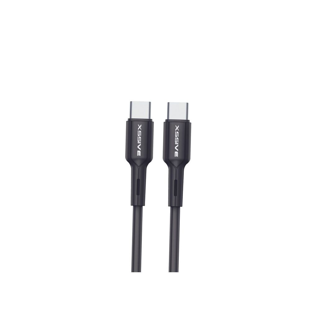 Xssive 2 Meter USB-C zu USB-C Ladekabel 2.4A Output Datenkabel Lade- und Synchronisationskabel schwarz