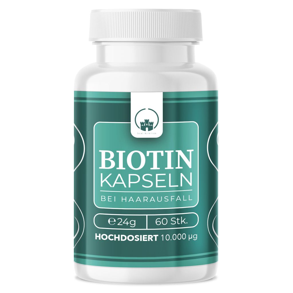 Saint Nutrition Biotin Kapseln – gegen Haarausfall – für Männer und Frauen – Unterstützung der Haarstruktur – Stärkung Haargesundheit...