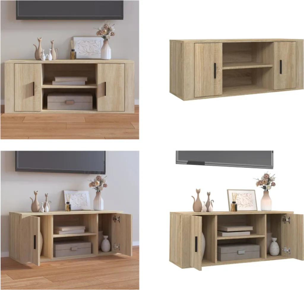 mobile TV vidaXL rovere Sonoma 100x35x40 cm materiale a base di legno - mobile TV - mobili TV - porta TV