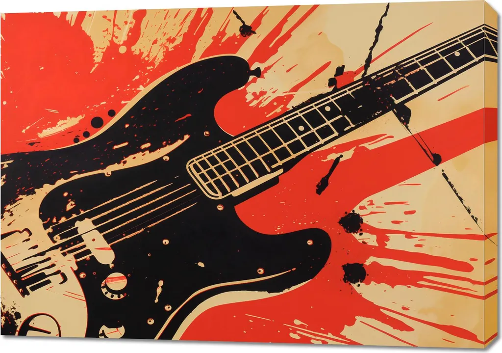 Tableau 100 x 70 cm Guitare électrique - Déco Studio et Chambre