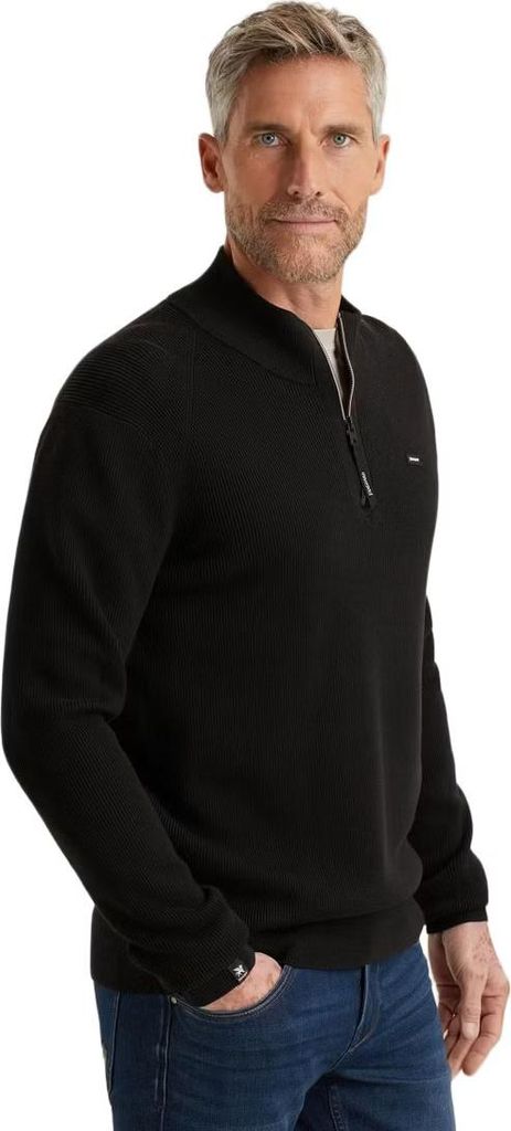 Vanguard Pullover schwarz Half-Zip schwarzer Reißverschluss Stehkragen