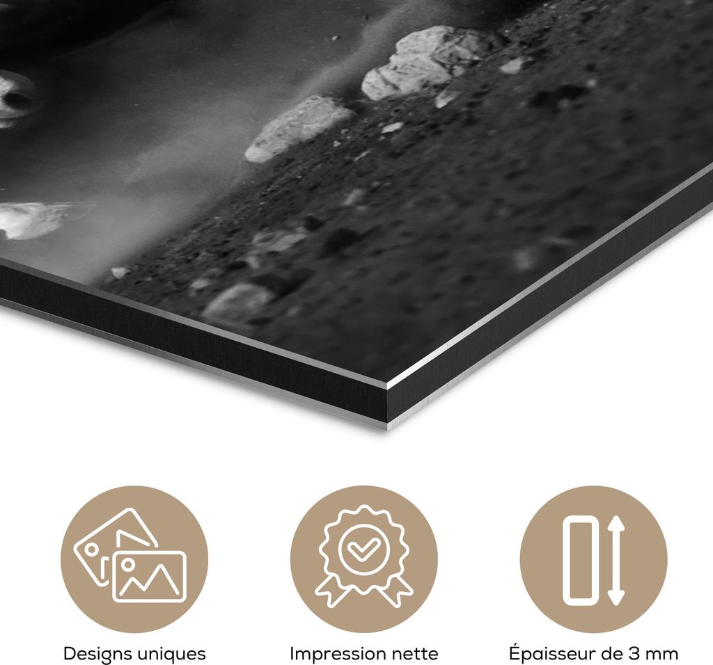 MuchoWow Wanddekoration Metall Metallbild Wandkunst 40x80 cm Antilope - Schwarz und weiß - Porträt - Wildtiere - Tiere MuchoWow Aluminium Gemäld...