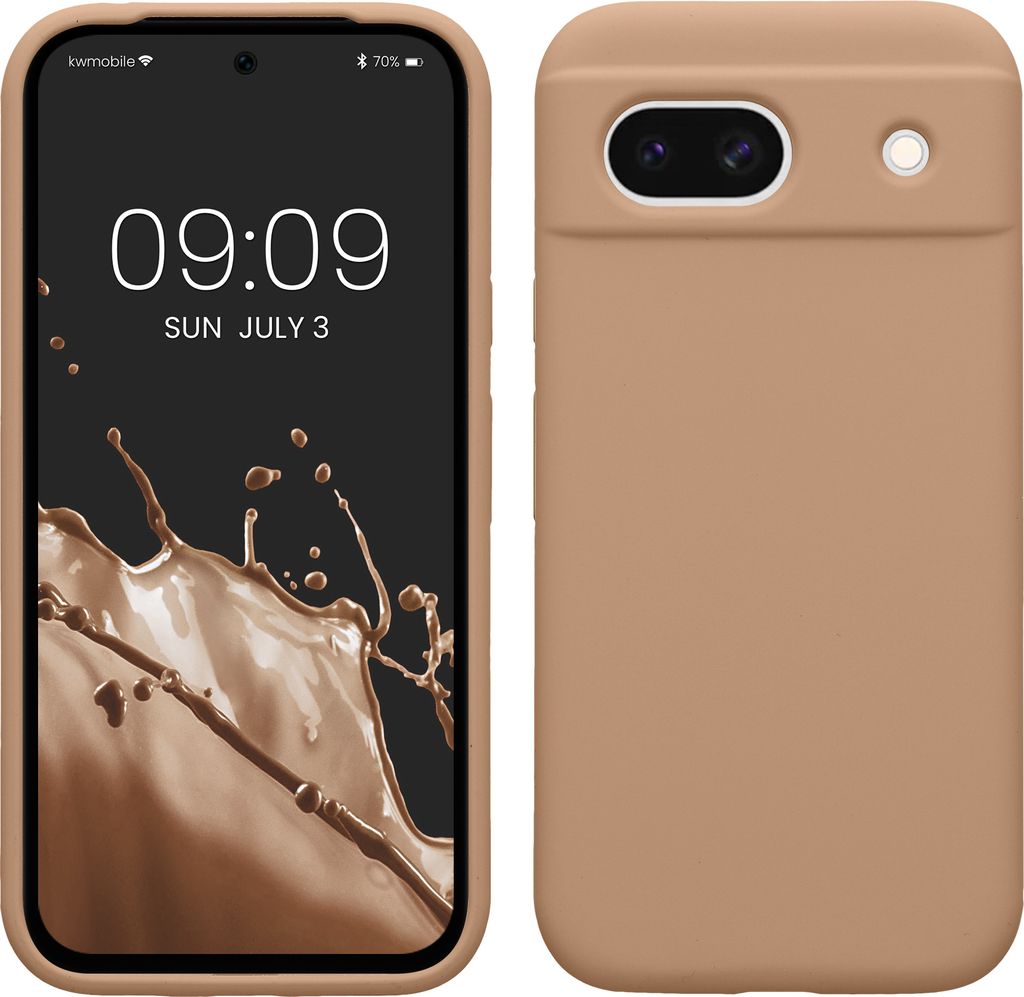 kwmobile Handyhülle für Google Pixel 8a Hülle, für Pixel 8a Case - Hülle Silikon - kabelloses Laden - Cappuccino