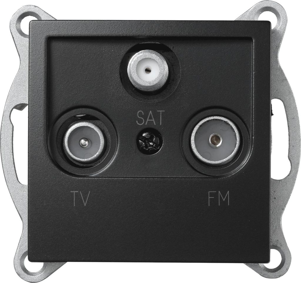 Antennendose McPower ''Flair'' für TV, Radio und Sat, UP, matt schwarz