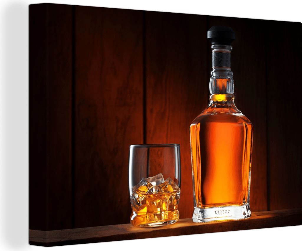 OneMillionCanvasses - Leinwandbilder - 150x100 cm, Whiskey - Flasche - Karaffe, Wandbilder Kunstdruck Wanddekoration - Foto auf Leinwand - Gemäl...